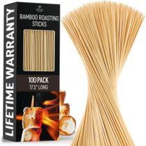 100 Espetos de Bambu Zulay (17,5cm) - para Churrasco e Marshmallow 100 Espetos de Bambu Zulay (17,5cm) - para Churrasco e Marshmallow