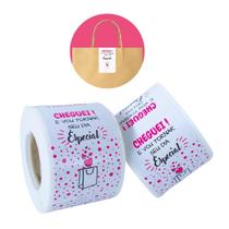 100 Etiquetas Adesivas Lacre Fecha Sacola com Picote de Segurança Tam 10 x 3,4 Cm
