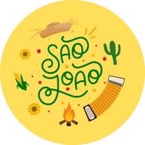 100 Etiquetas Adesivas Redondo 5cm - Festa Junina