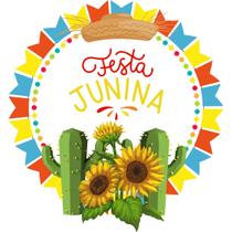 100 Etiquetas Adesivas Redondo 5cm - Festa Junina