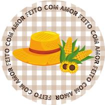 100 Etiquetas Adesivas Redondo 5cm - Festa Junina