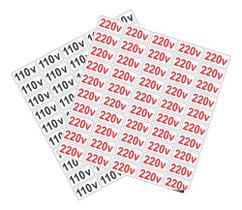 100 Etiquetas Adesivas Voltagem Tomada 220v e 110v Identificação de Tomadas - Indicação Voltagem Cor:Preto e vermelho 100 Etiquetas Adesivas Voltagem Tomada 220v e 110v Identificação de Tomadas - Indicação Voltagem Cor:Preto e vermelho
