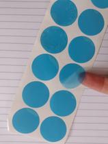 100 Etiquetas Lacre Selo Adesivo Bolinha Transp. Azul 3cm 100 Etiquetas Lacre Selo Adesivo Bolinha Transp. Azul 3cm