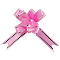 100 Fitas Laco Facil Laminado Embrulho Lembrancinha Presente 35cm Rosa