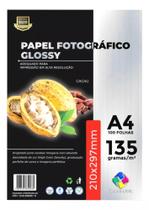 100 Folhas Papel fotográfico 135gr Glossy A4 X Colour