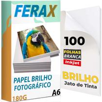 100 Folhas Papel Fotográfico Glossy 180g 10x15 Padrão