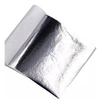100 Folhas Prata Para Douramento Artesanato Ou Restauraçã 8x8cm