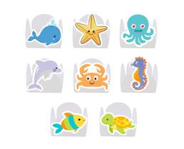 100 Forminha para Doce modelo petala personalizada com Aplique - Fundo do mar