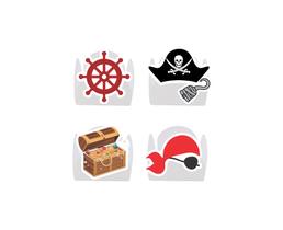 100 Forminha para Doce modelo petala personalizada com Aplique - Pirata