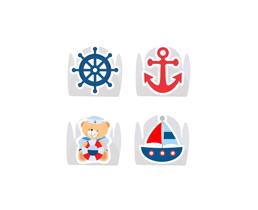 100 Forminha para Doce modelo petala personalizada com Aplique - Ursinho Marinheiro 100 Forminha para Doce modelo petala personalizada com Aplique - Ursinho Marinheiro