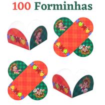 100 Forminhas Festa Junina 4 Petalas Festa Para Doces - NC Toys