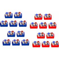 100 Forminhas para doces 4 pétalas Sonic x Mario - Envio Imediato