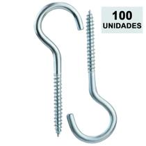 100 Gancho com Rosca para Bucha 6mm Alvenaria Concreto