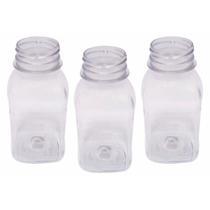 100 Garrafa PET quadrada 200ml com tampa Sortida Ideal para chocolate, suco e vitamina