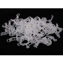 100 Grampos Clip Prendedor Amarra Plantas De Plástico Branco