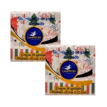 100 Guardanapos de Papel Crepado Natal Elemenos Natalinos 19,5x22,5cm CampFestas Inspire Sua Festa Loja