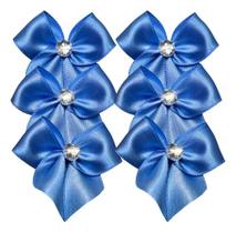 100 Laço De Cetim N5 C/chaton Strass Cristal Azul Céu