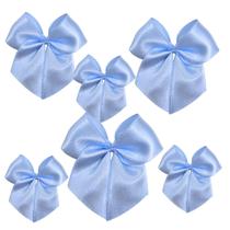 100 Laços/lacinhos de Cetim Nº 5 Artesanal Para Lembrancinhas -AZUL BEBE