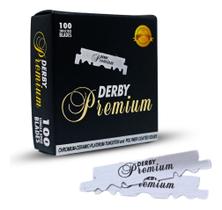 100 Lâminas De Barbear Derby Premium Cortada P/ Navalhete
