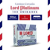 100 Laminas de Barbear Lord Platinum Cortada para Navalhete
