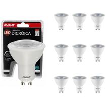 100 Lâmpada LED Dicroica 4.8W MR16 Avant 6500k Luz Fria GU10