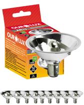 100 Lâmpadas Halógenas Ar70 50w 12v Ba15d Cor da Luz 2800k Branco Quente Ourolux