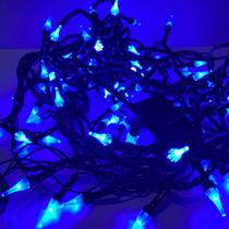 100 Lâmpadas Pisca Pisca Formato Bico Luz De Led Natal Azul - GrupoShopMix