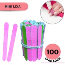 100 Lixas De Unha Mini Descartáveis Manicure Pedicure 8 Cm