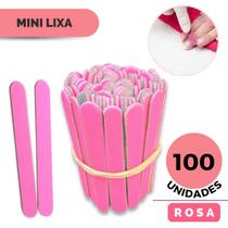 100 Lixas De Unha Mini Descartáveis Manicure Pedicure 8 Cm