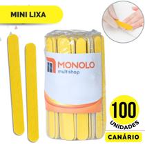 100 Lixas de Unha Mini Descartáveis Manicure Pedicure Profissional 8 cm Mimo Outubro Rosa Dia Mães Mulheres Salão Beleza Marca Monolo