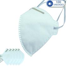 100 Máscaras Descartáveis KSN PFF2 Branca com Clip Nasal e Elástico de Cabeça 100 Máscaras Descartáveis KSN PFF2 Branca com Clip Nasal e Elástico de Cabeça