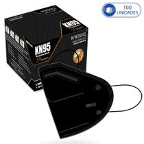 100 Máscaras KN95 Premium Preta Descartáveis WWDoll Cinco Camadas 95% de Eficiência Clip Nasal