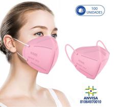 100 Máscaras Respiratórias KN95 PFF2 WWDoll 5 Camadas Rosa