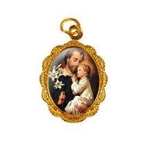 100 Medalhas Alumínio São José Resinado Níquel Mod 1