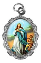 100 Medalhas De Alumínio Imaculada Conceição - Mod 1 Níquel - SJO Artigos Religiosos