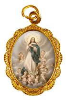 100 Medalhas de Alumínio Imaculada Conceição - Mod 2 Dourada 100 Medalhas de Alumínio Imaculada Conceição - Mod 2 Dourada