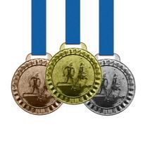 100 Medalhas Futebol Metal 44mm Ouro Prata Bronze - Gedeval