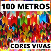 100 Metros Bandeirinha Bandeira Festa Junina Arraiá COLORIDAS 100M Plástico