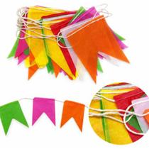 100 Metros Bandeirinha de Plástico com Cordão para Festa Junina 18x20cm
