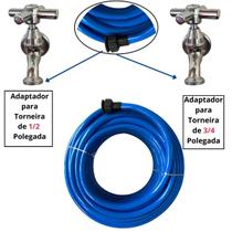 100 Metros Borracha Agua Mangueira Pra Jardim 1/2 X 2mm Azul
