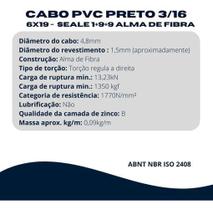 100 Metros Cabo Aço 3/16 Revestido Em Pvc Para Academia 6X19