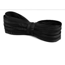 100 Metros De Zíper Nylon Preto - Número 3 Com 100 Unidades De Cursor Prata