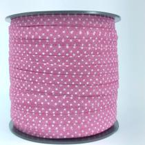 100 metros Elástico Lurex Especial 7mm encadernação Poá Rosa Branco 3701 100Mag 100 metros Elástico Lurex Especial 7mm encadernação Poá Rosa Branco 3701 100Mag