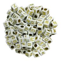 100 Miçangas De Letras Coloridas Infantil Alfabeto Entremeios Para Fazer Pulseiras Colar Missangas