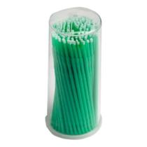 100 Microbrush Para Alongamento De Cilios Cotonete Escovinha Verde