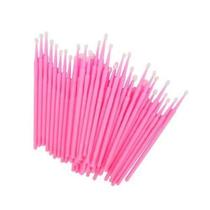 100 Microbrush Rosa Cotonete Cílios Alongamento Fio a Fio