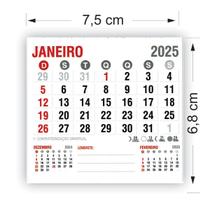 100 Mini Blocos blocão 75x68mm para ímã de geladeira Calendário 2025 7,5x6,8cm - Gráfica Ecológica