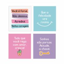 100 Mini Cartão Frases Motivacionais Sortidas Coloridas