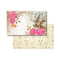 100 Mini Cartão Presente Lembrança Vintage Frente e Verso