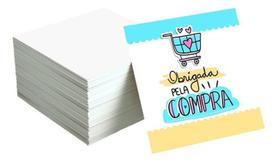 100 Mini Cartões De Agradecimento - Obrigada Pela Compra